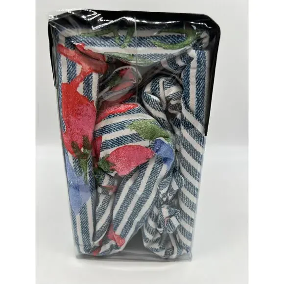 Ralph Lauren Maggie Floral Stripe 3Pc Cotton Duvet Cover Sham Set Blue King NWT. - Picture 9 of 12